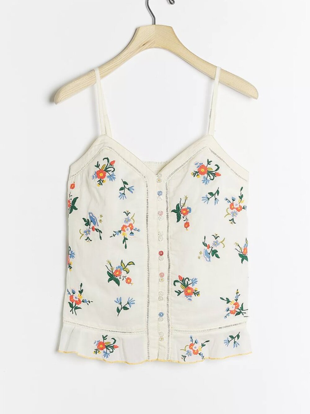 Anthropologie Faye Floral Embroidered Cami